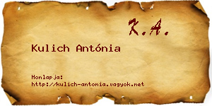 Kulich Antónia névjegykártya